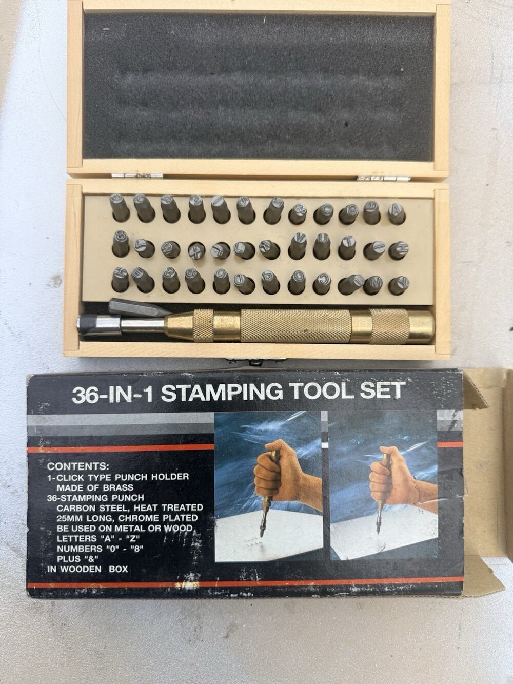 Vintage 36 In 1 - Stamping Tool Full Set - For Metal or Wood Schlagstemple-Satz